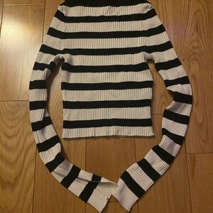 Striped Black and White Women's Sweater